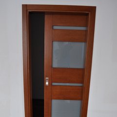 DSC 0718 : Drzwi bezprzylgowe, chowane zawiasy, zamek magnetyczny, drzwi dębowe, łamane, charmonijkowe, przesuwne