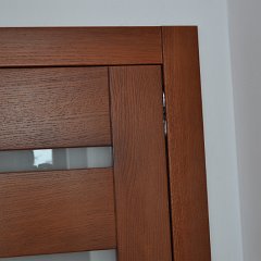 DSC 0758 : Drzwi bezprzylgowe, chowane zawiasy, zamek magnetyczny, drzwi dębowe, łamane, charmonijkowe, przesuwne