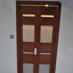 DSC 0816 : Drzwi bezprzylgowe, chowane zawiasy, zamek magnetyczny, drzwi dębowe, łamane, charmonijkowe, przesuwne